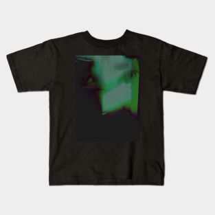 Digital collage, special processing. Abstract art. Eyes, overlay with light shapes. Aquamarine and green. So beautiful. Kids T-Shirt